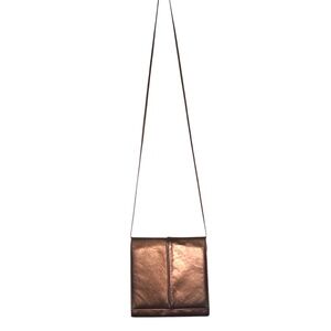 Vintage Richard Bienan Metallic Bronze Leather Crossbody Disco Evening Purse